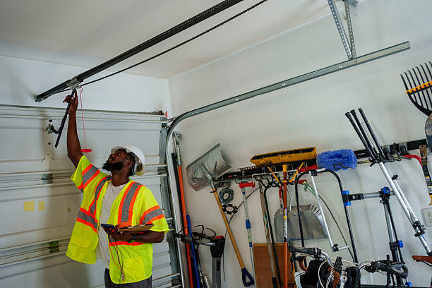 Professional Garage Door technician working in Palmview, TX